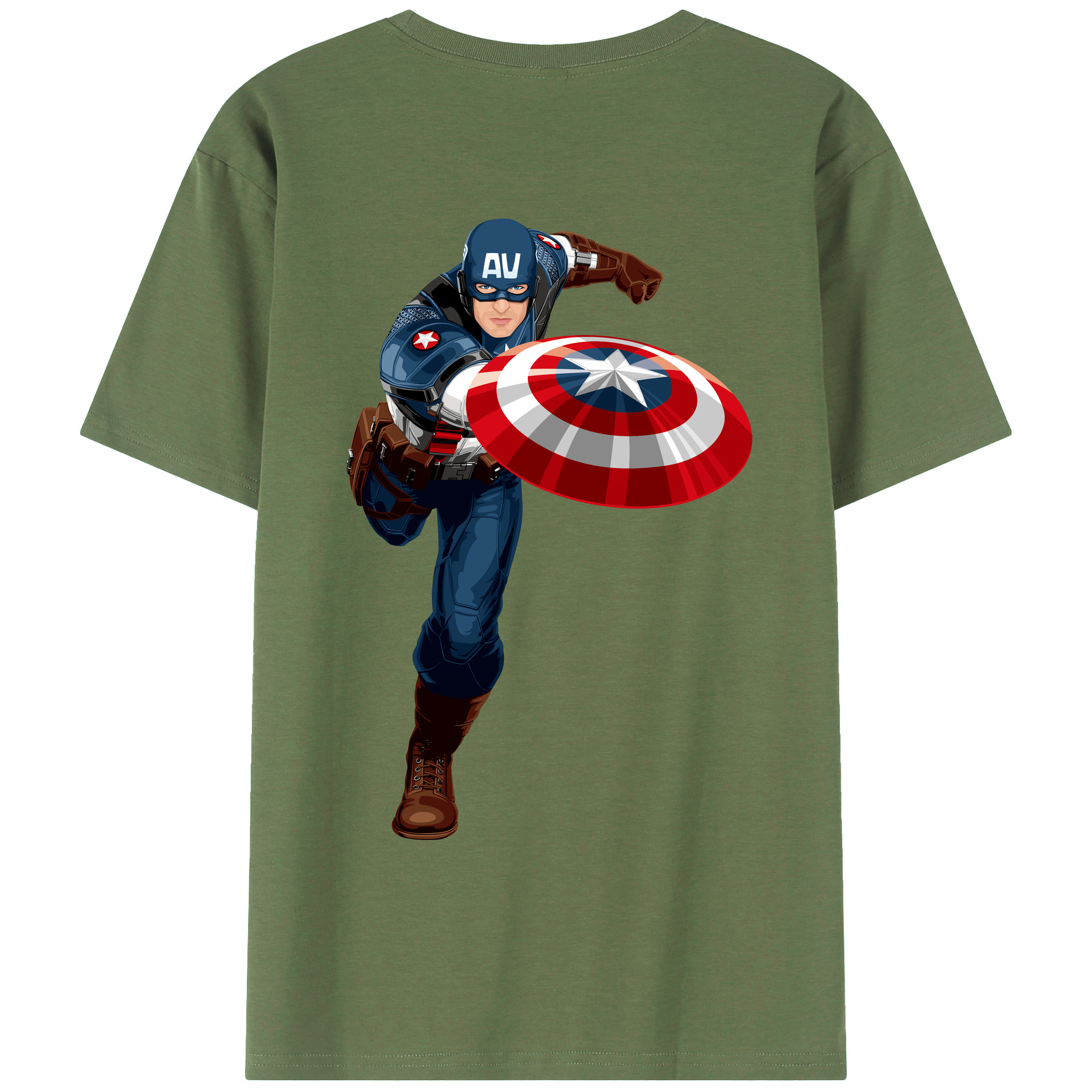 （画像用） アベンジャーズ The Avengers 綿100％ メンズ半袖Tシャツ（バックプリント） 通気性